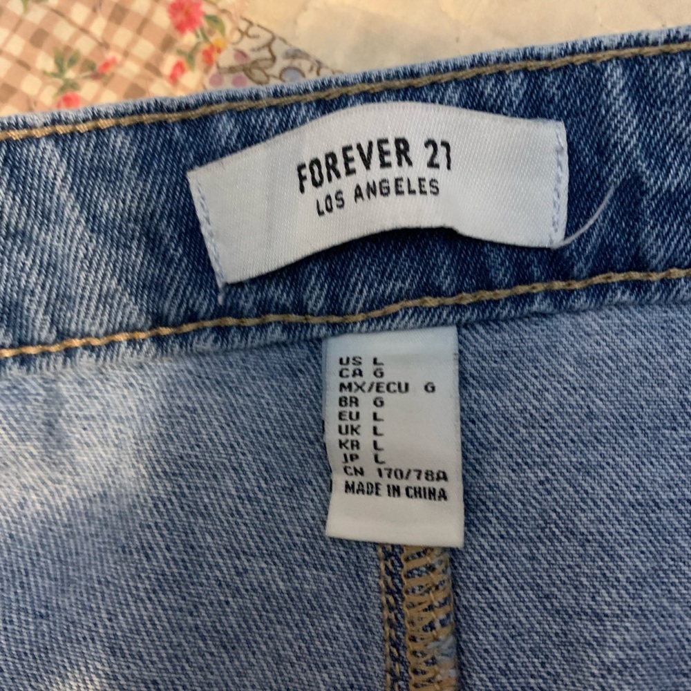Forever 21 Blue Button-Front mini Denim Skirt - Picture 3 of 3